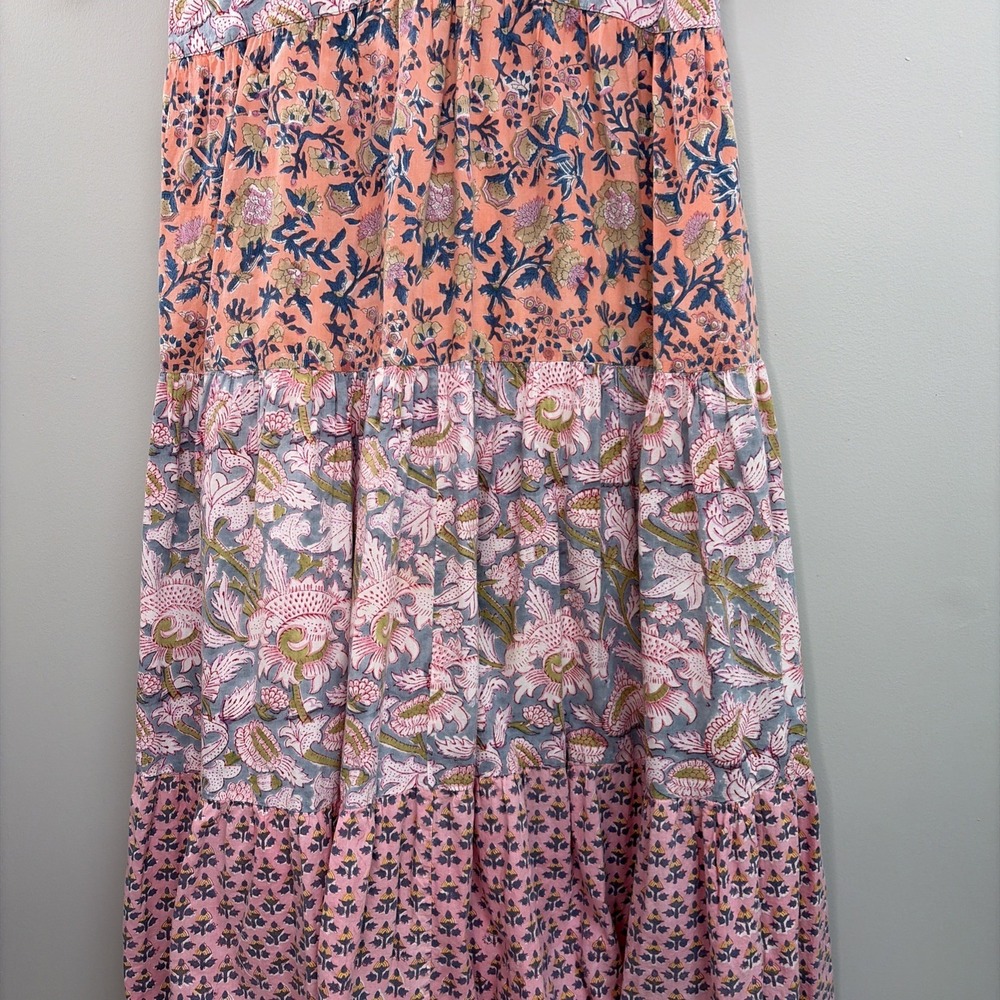 eShakti Floral Maxi Dress Women XL Black A Line Plunge V Neck Sleeveless Event - Picture 2 of 11